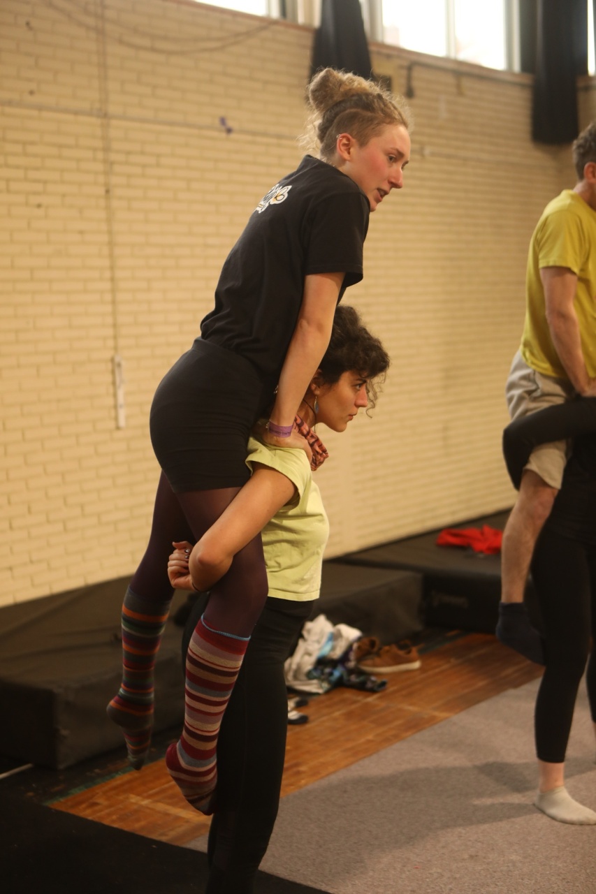 Gokce in Belfast juggling convention with other ESC volunteer