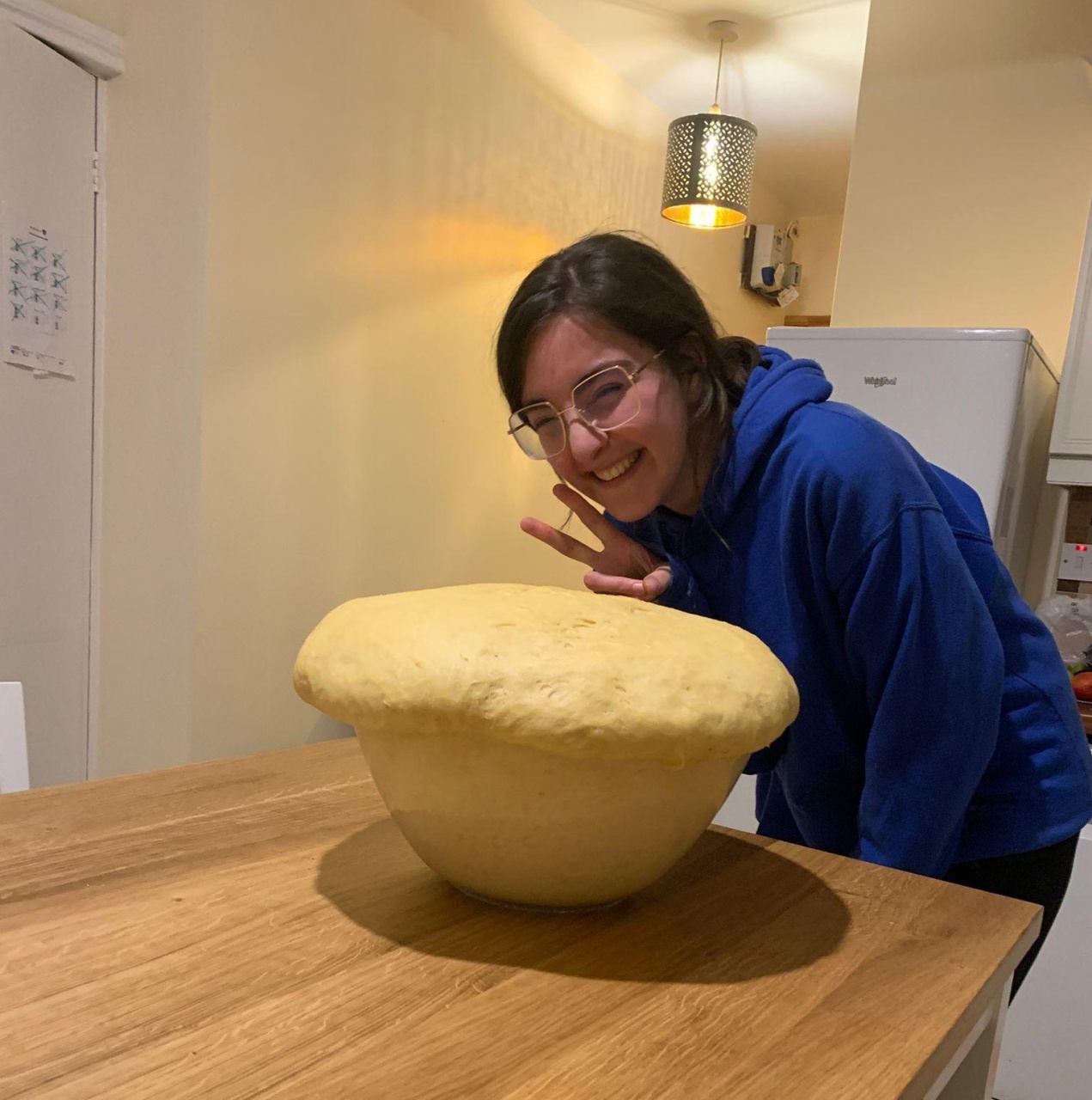 Lina making conchas - a Mexican sweet bread!