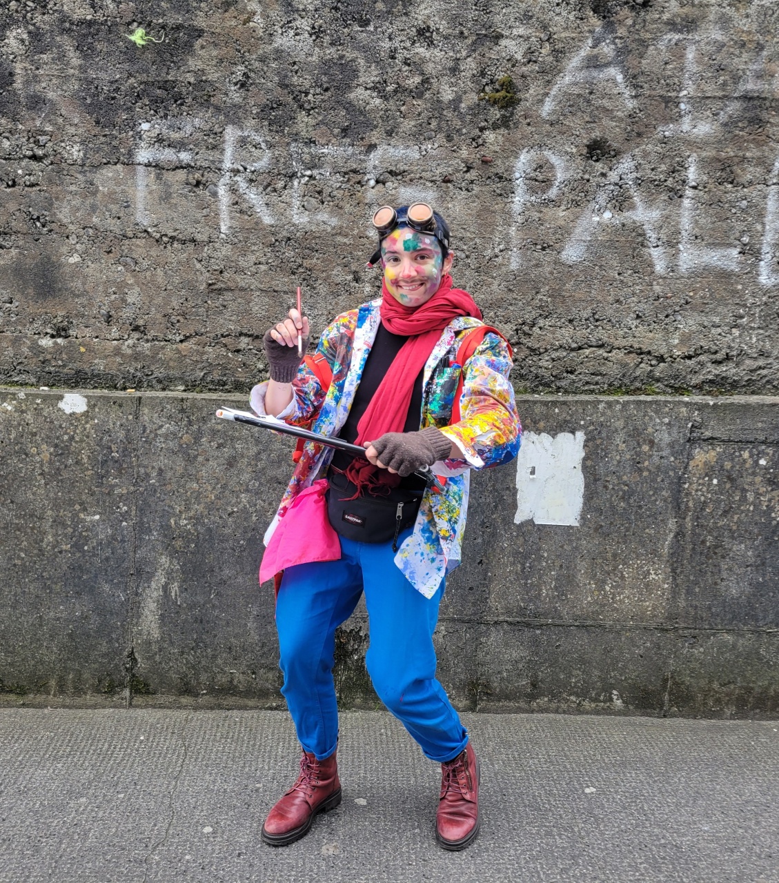 Sybille having fun at the Saint Patrick's parade!