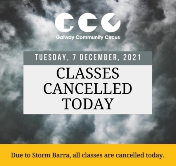 All classes cancelled Tuesday, 7 December due to Storm Barra