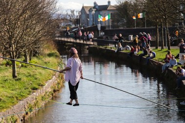 Funambulism crossing in Galway City. Photo by Emilija Jefremova