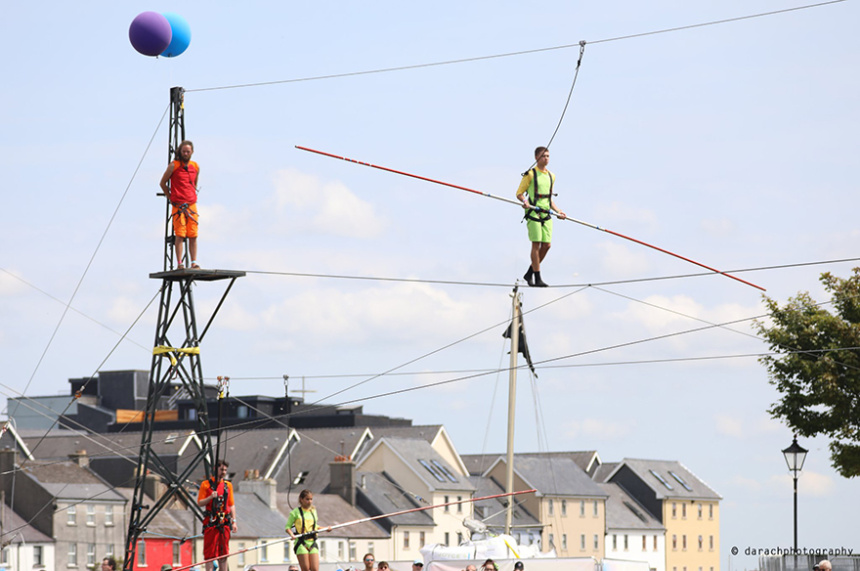 Youth on highwire at LifeLine - Photo by darachphotography