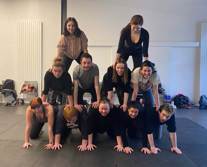 Acro pyramid MA Applied Theatre class