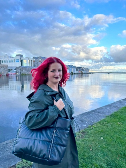 Julia going for a walk around Galways seaside