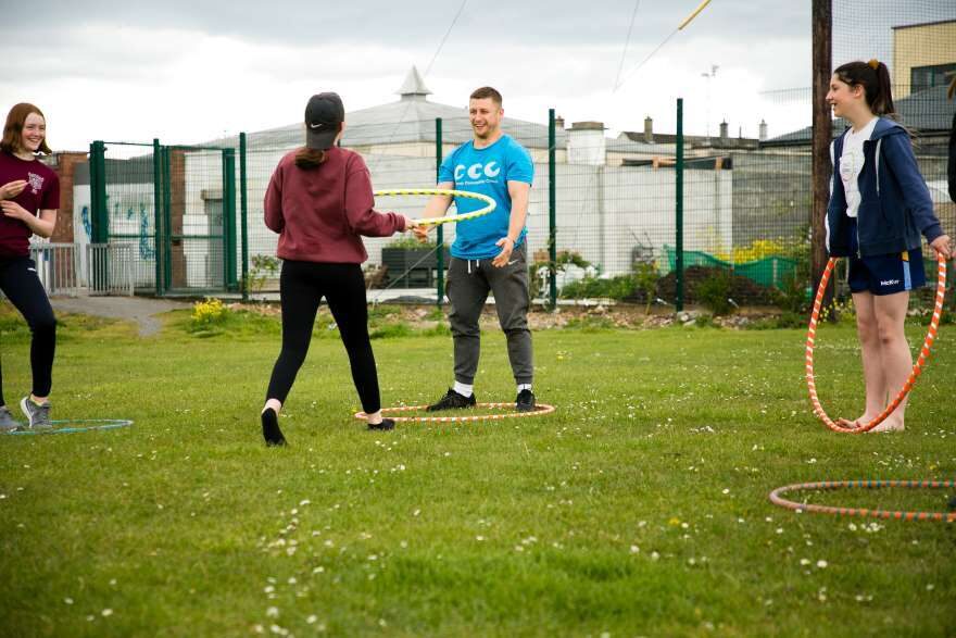 Freddy Burrows teaching a Circus Outside class for GCC