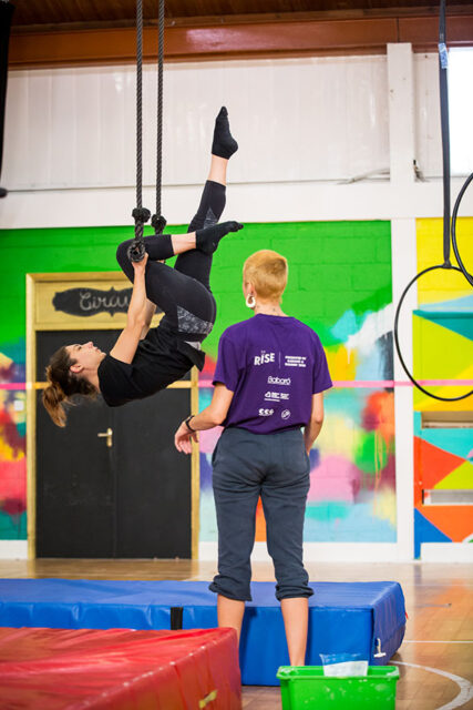 Laura in an adult aerial class at GCC. Photo by Anita Murphy 2021