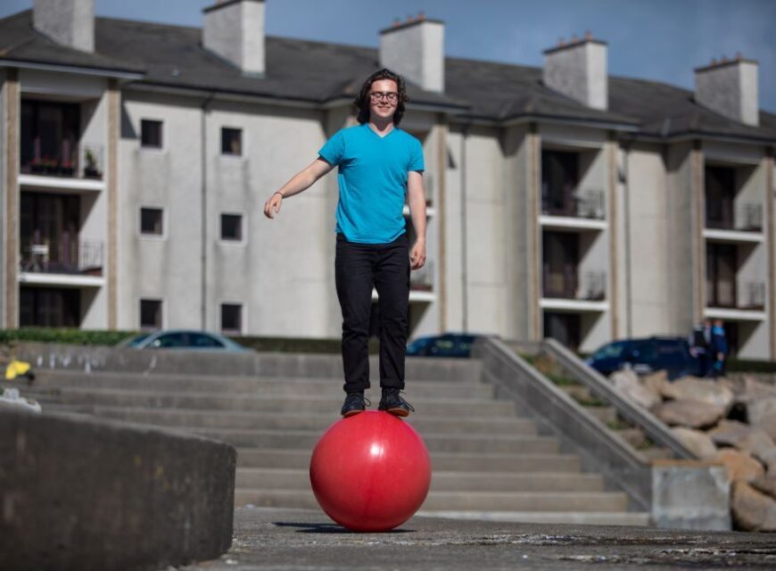 Darragh practicing his balance around Galway