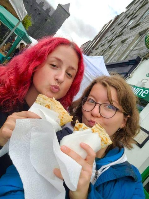 Julia and Anna having crepes