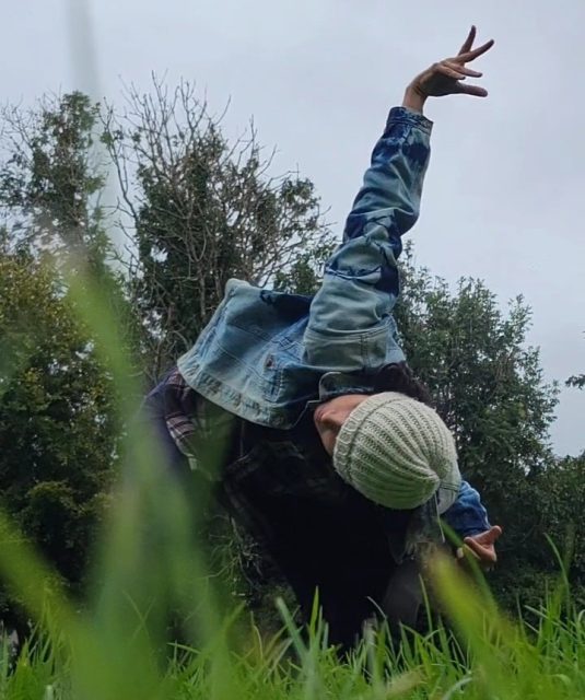 Sybille practicing improvisation dance in Ireland!